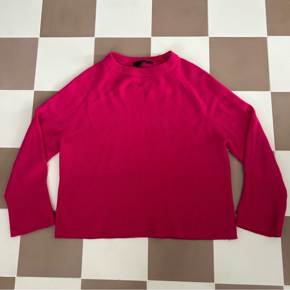 360 Cashmere Krystal Raglan Sleeve Pink Crewneck Cashmere Sweater Size Small - Picture 3 of 8